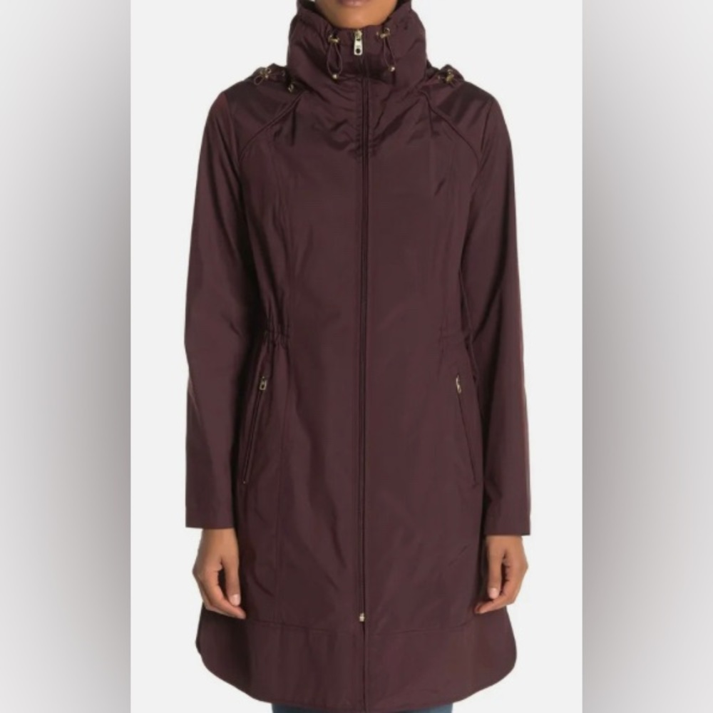 Cole Haan women's rain jacket, maroon, medium